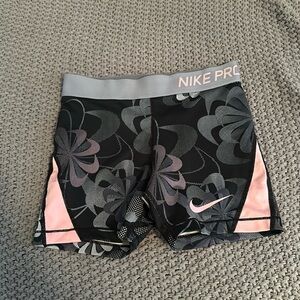 nike pro, shorts, pink and grey, size medium